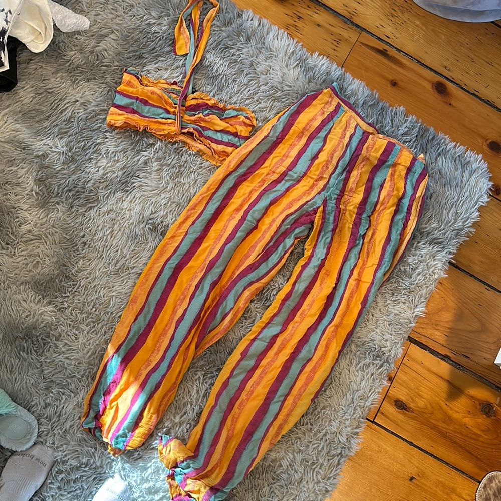 Lulu’s Striped Pants & Bandeau Set